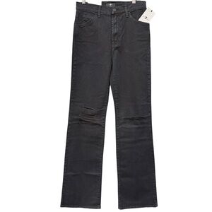 7 For All Mankind Tall Boot Black Distressed Jeans Size 27